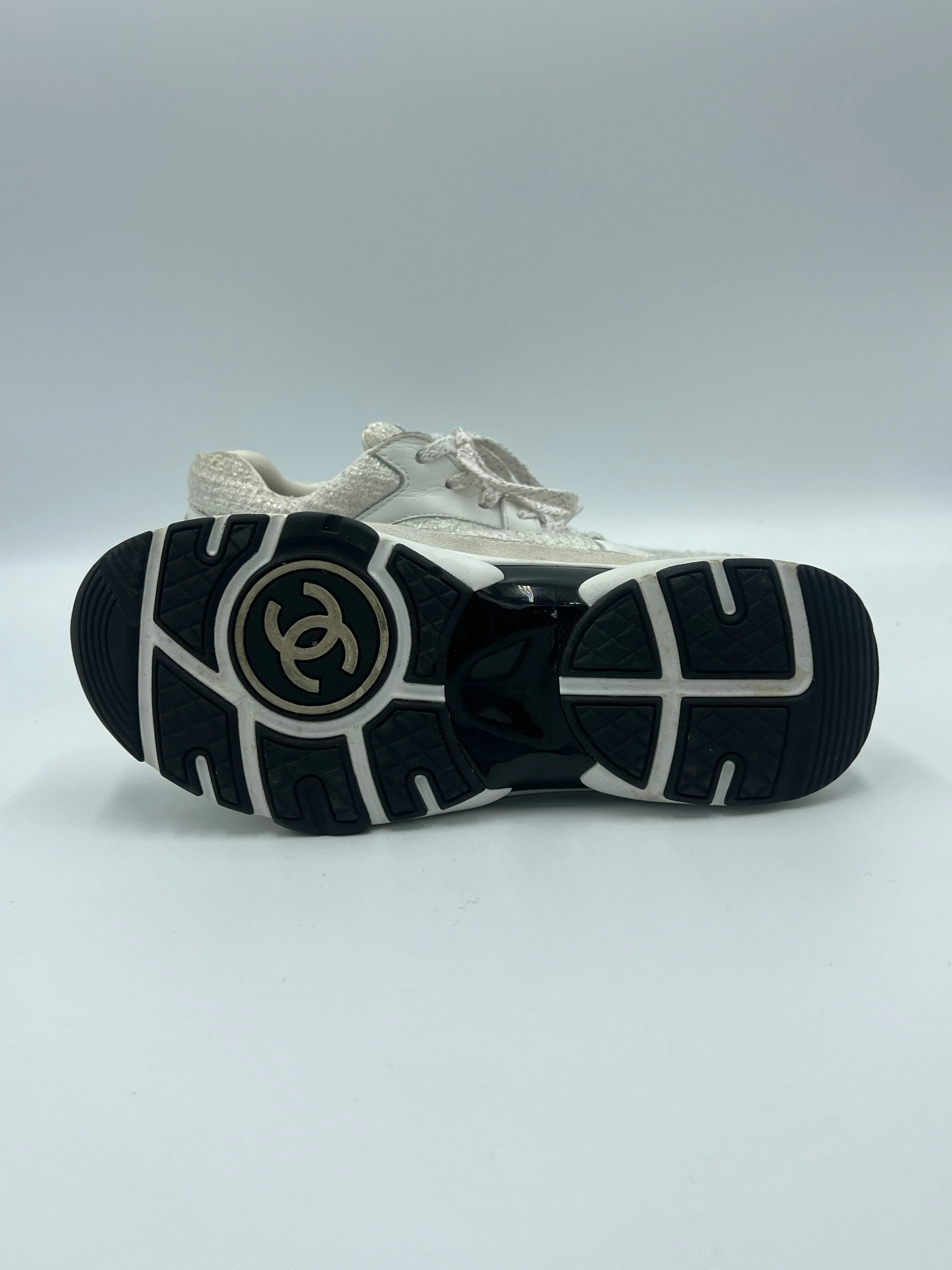30% OFF: Chanel Tweed CC Luxury Designer Trainers  Sz: 7 (37)