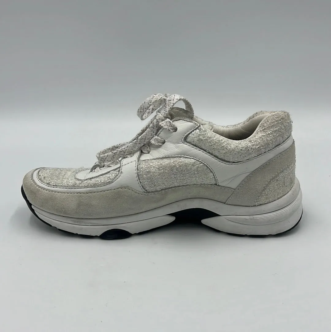 30% OFF: Chanel Tweed CC Luxury Designer Trainers  Sz: 7 (37)