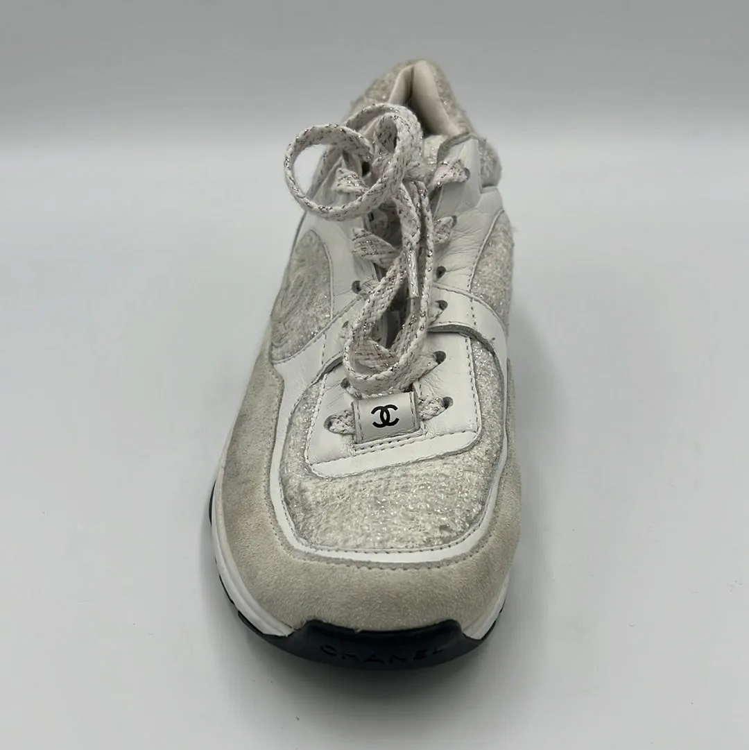 30% OFF: Chanel Tweed CC Luxury Designer Trainers  Sz: 7 (37)