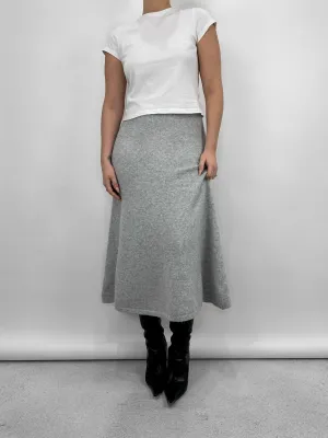 A-Line Knit Midi Skirt