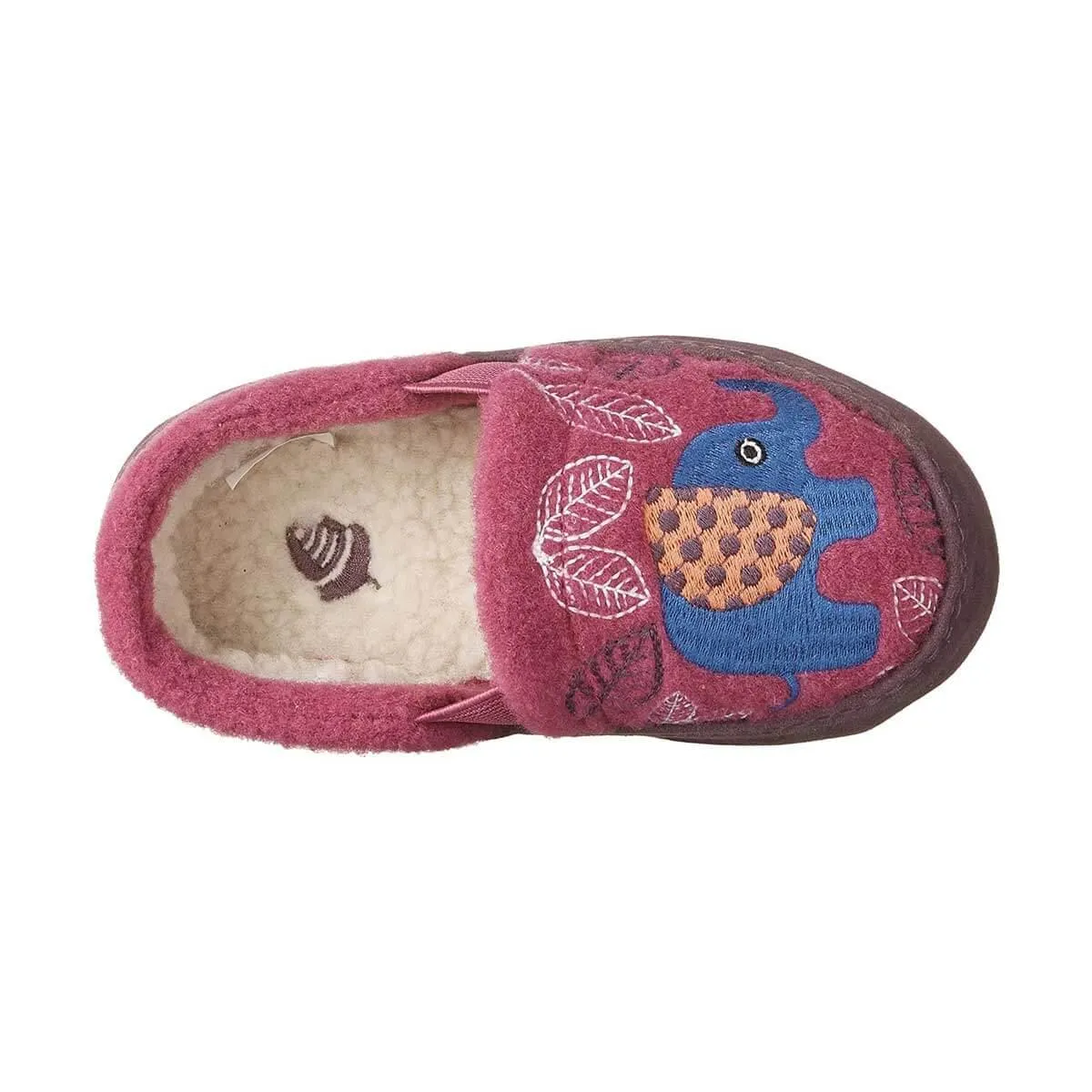 Acorn Kids' Slipperss - Colby Gore Moccasins, Magenta Elephant, K10/11 | A10036MTE-10-11