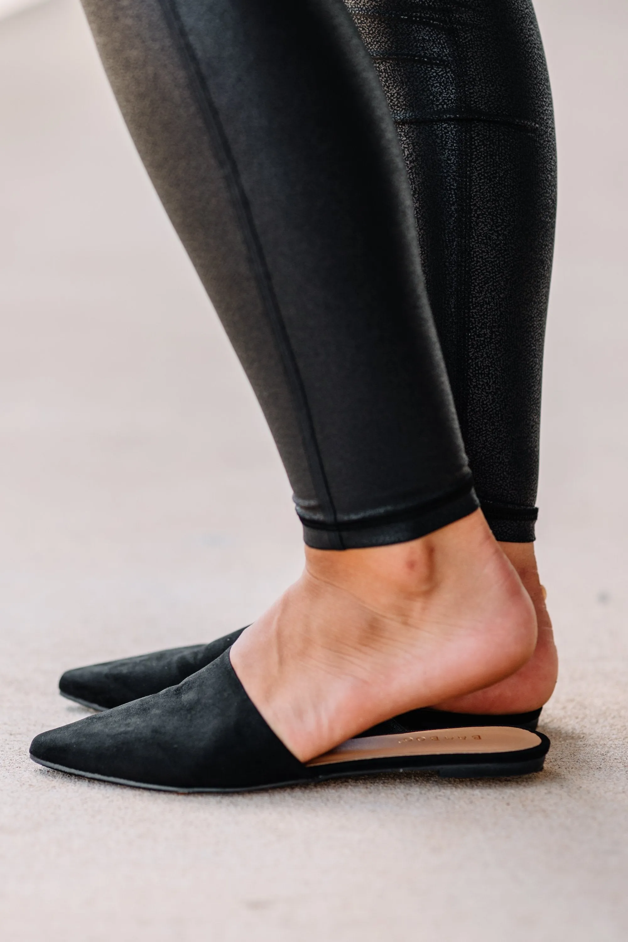 All Business Black Flat Mules