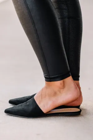 All Business Black Flat Mules