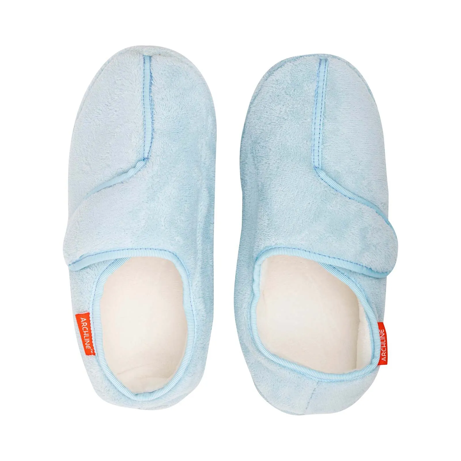 ARCHLINE Orthotic Plus Slippers Closed Scuffs Pain Relief Moccasins - Baby Blue - EU 37