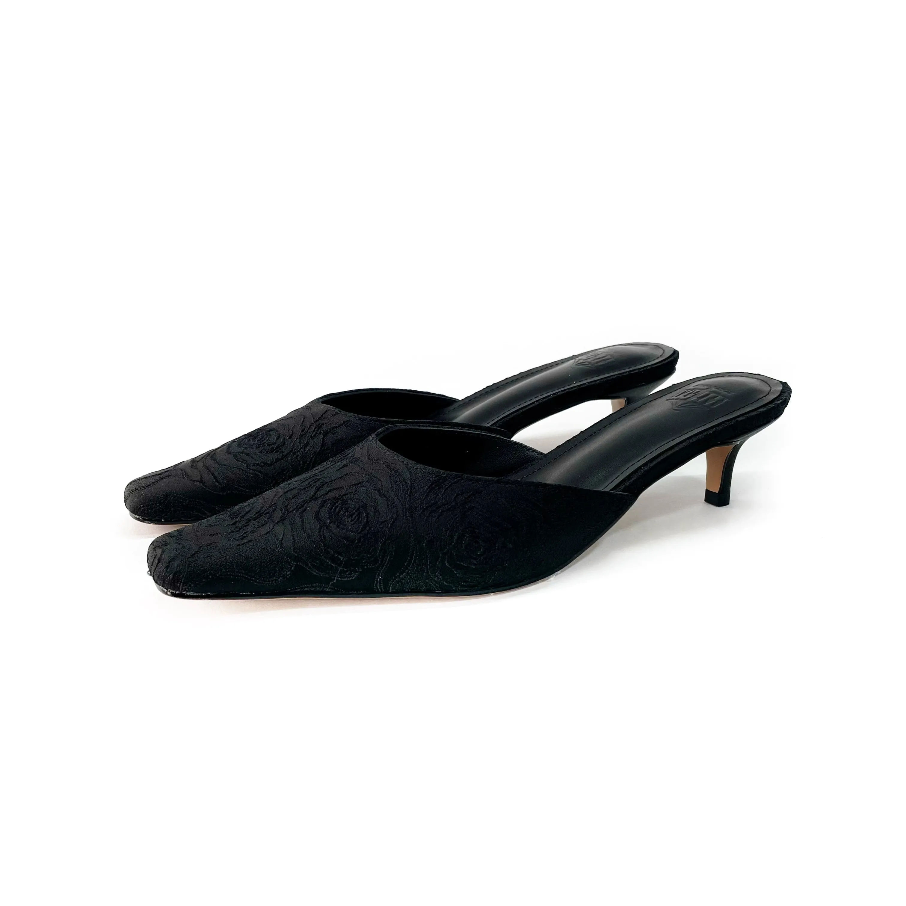 B-FEI original design French half-drag kitten and mules - Rose Story