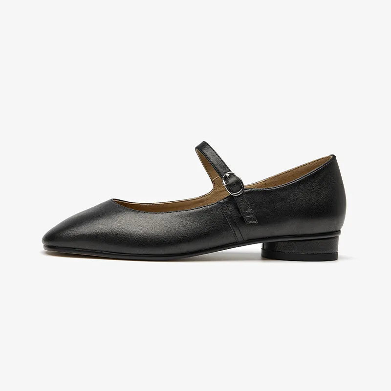 BeauToday Handmade Soft Sheepskin Leather Flat Mary Jane Shoes for Women