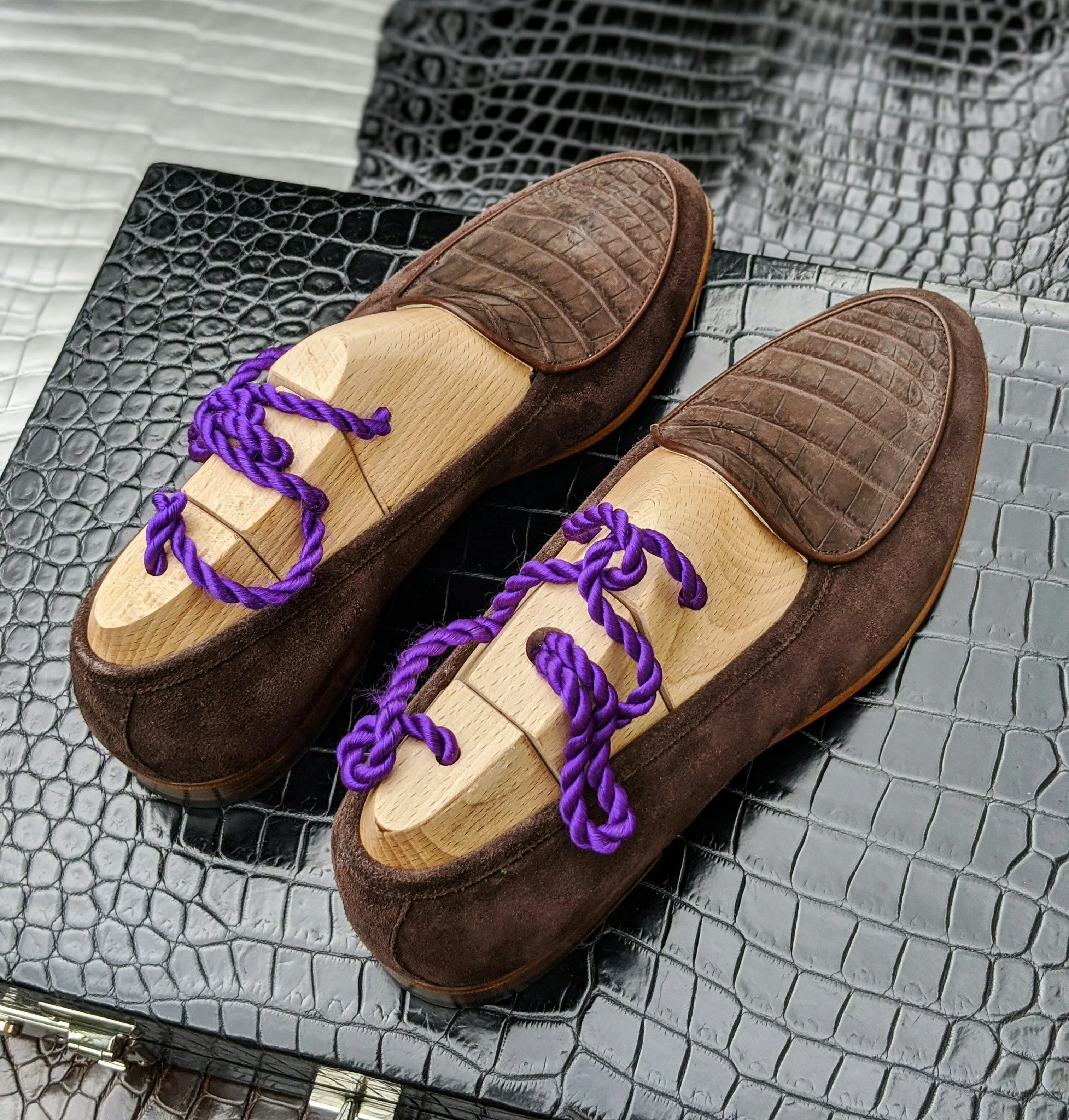 Belgian Loafer - Brown Crocodile
