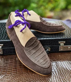 Belgian Loafer - Brown Crocodile