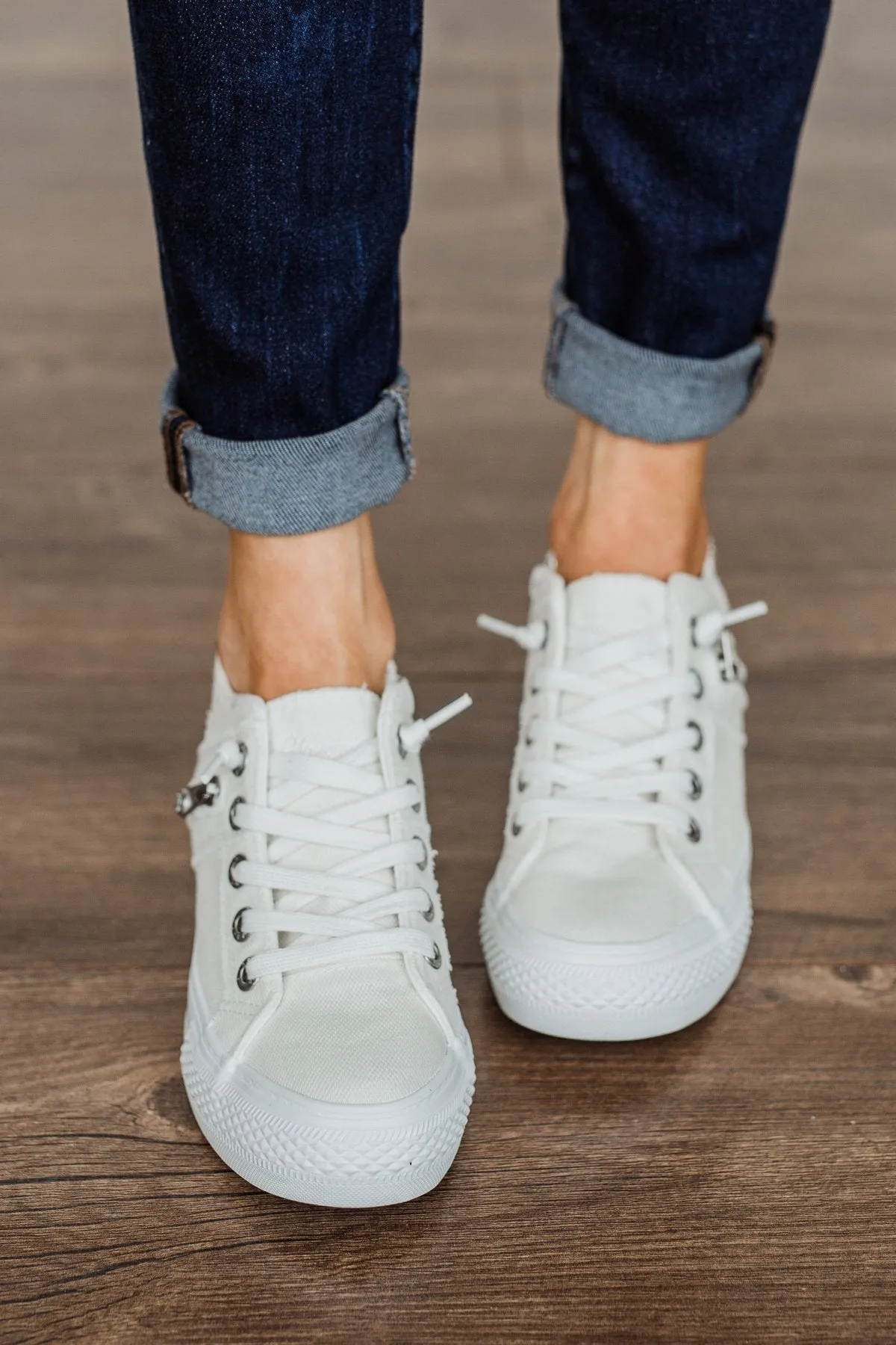 Blowfish Melondrop Sneakers- Desert White Tea Smoked Canvas