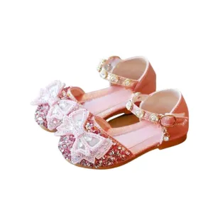 Bow With Rhinestone Styled Baby Sandals