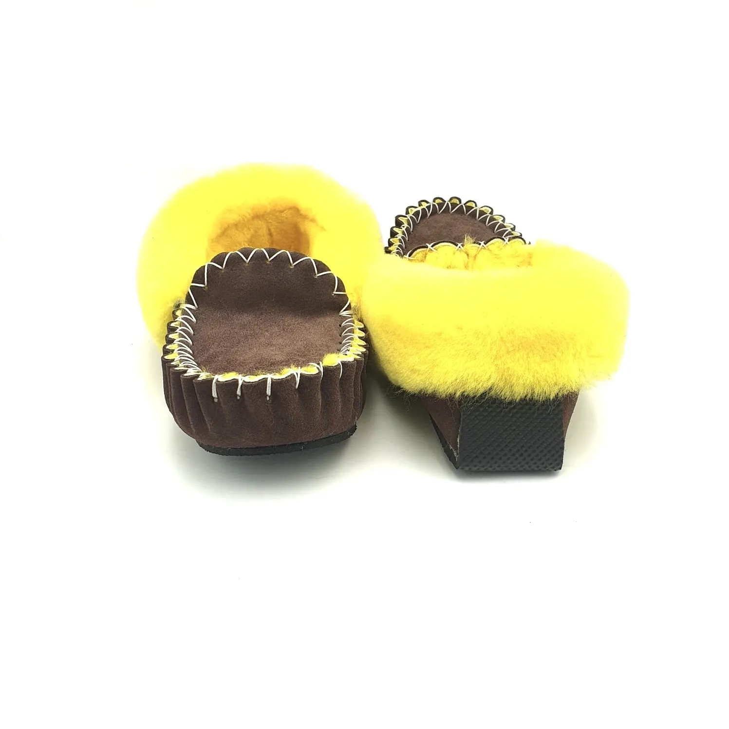 Chocolate & Yellow Moccasins