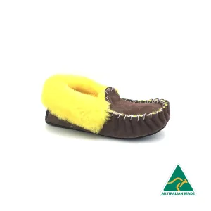 Chocolate & Yellow Moccasins