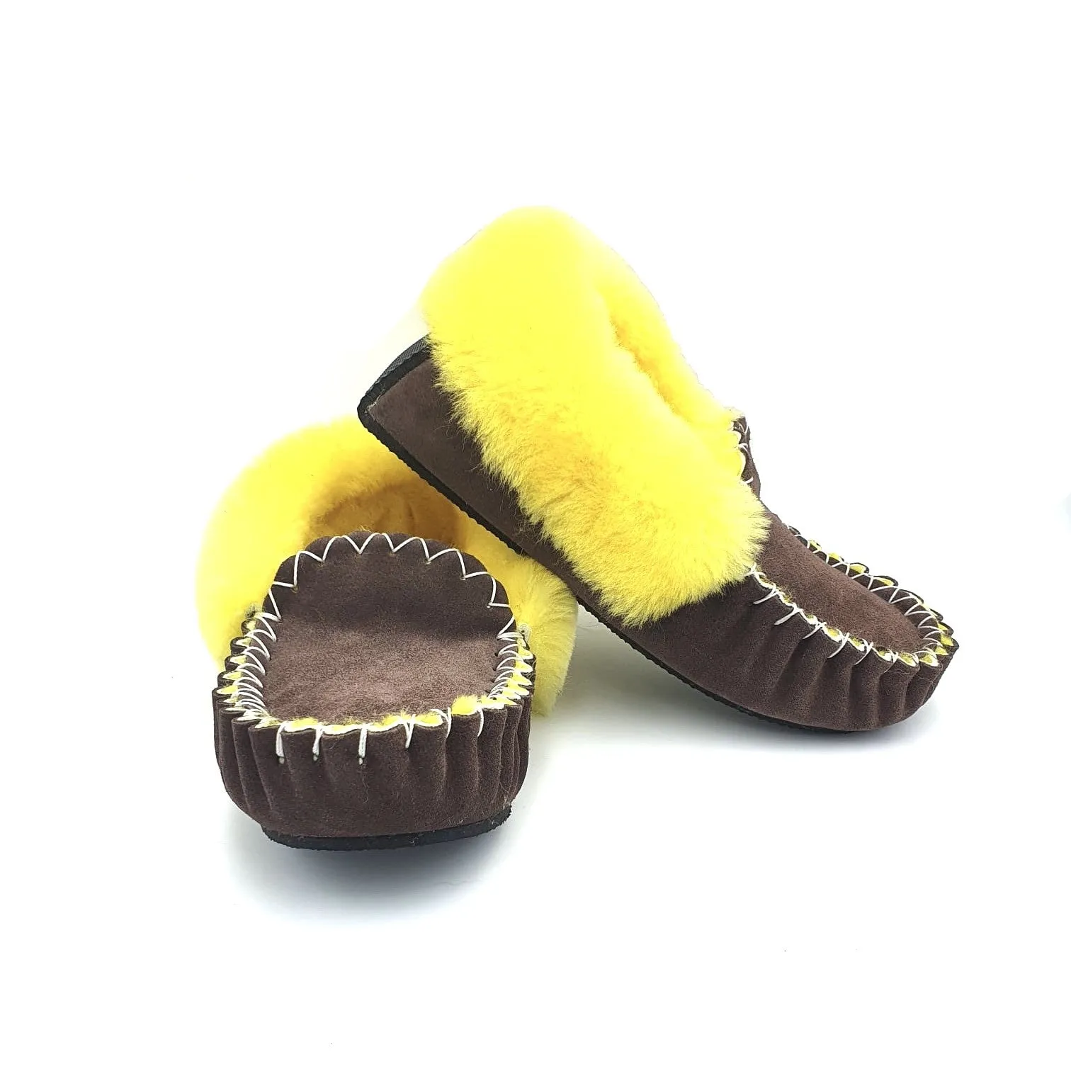 Chocolate & Yellow Moccasins