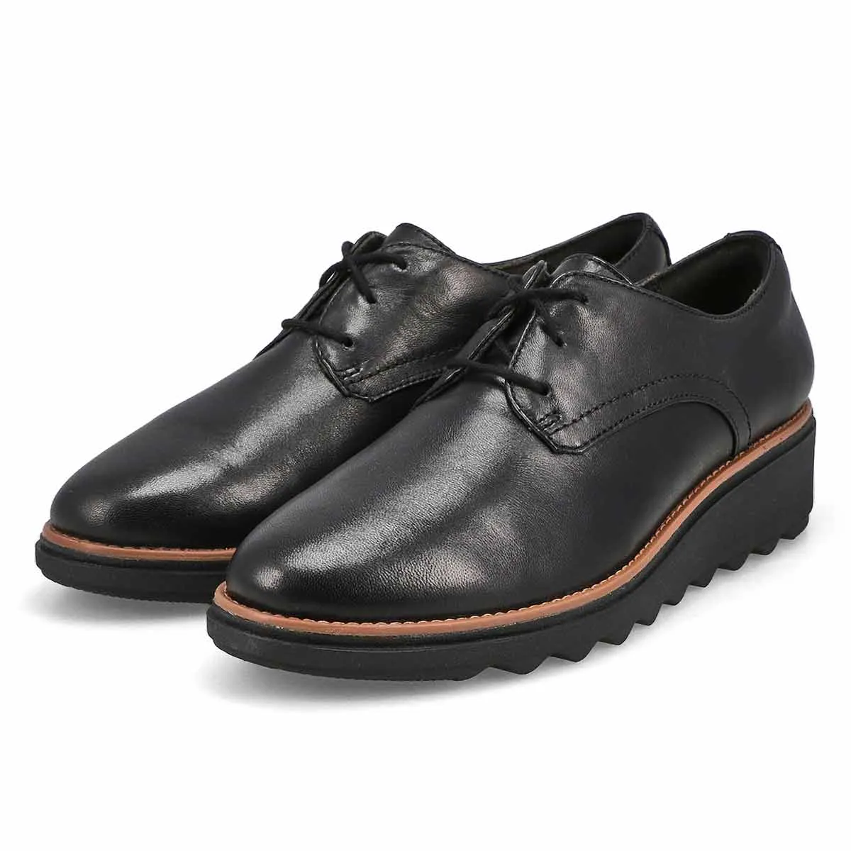 Clarks Women's Sharon Rae Loafers- Black Leather