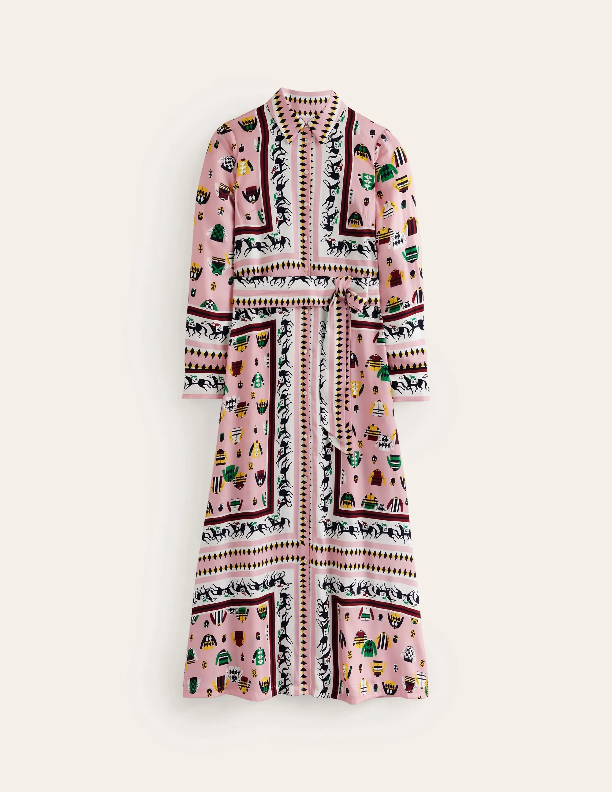 Claudia Maxi Shirt Dress-Chalky Pink, Races