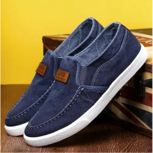 Comfortable Men's Denim Loafers Canvas Shoes
