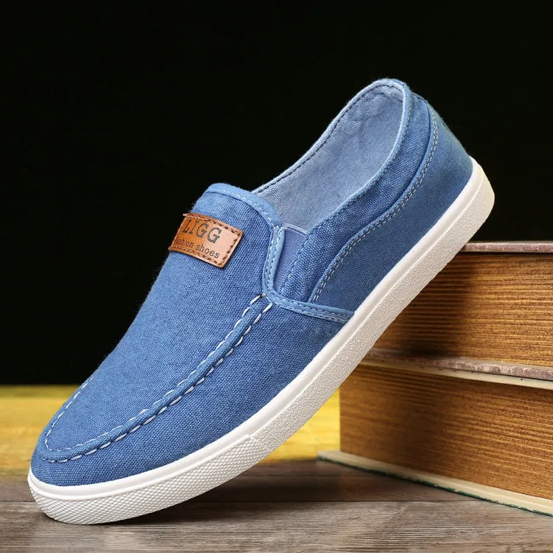 Comfortable Men's Denim Loafers Canvas Shoes