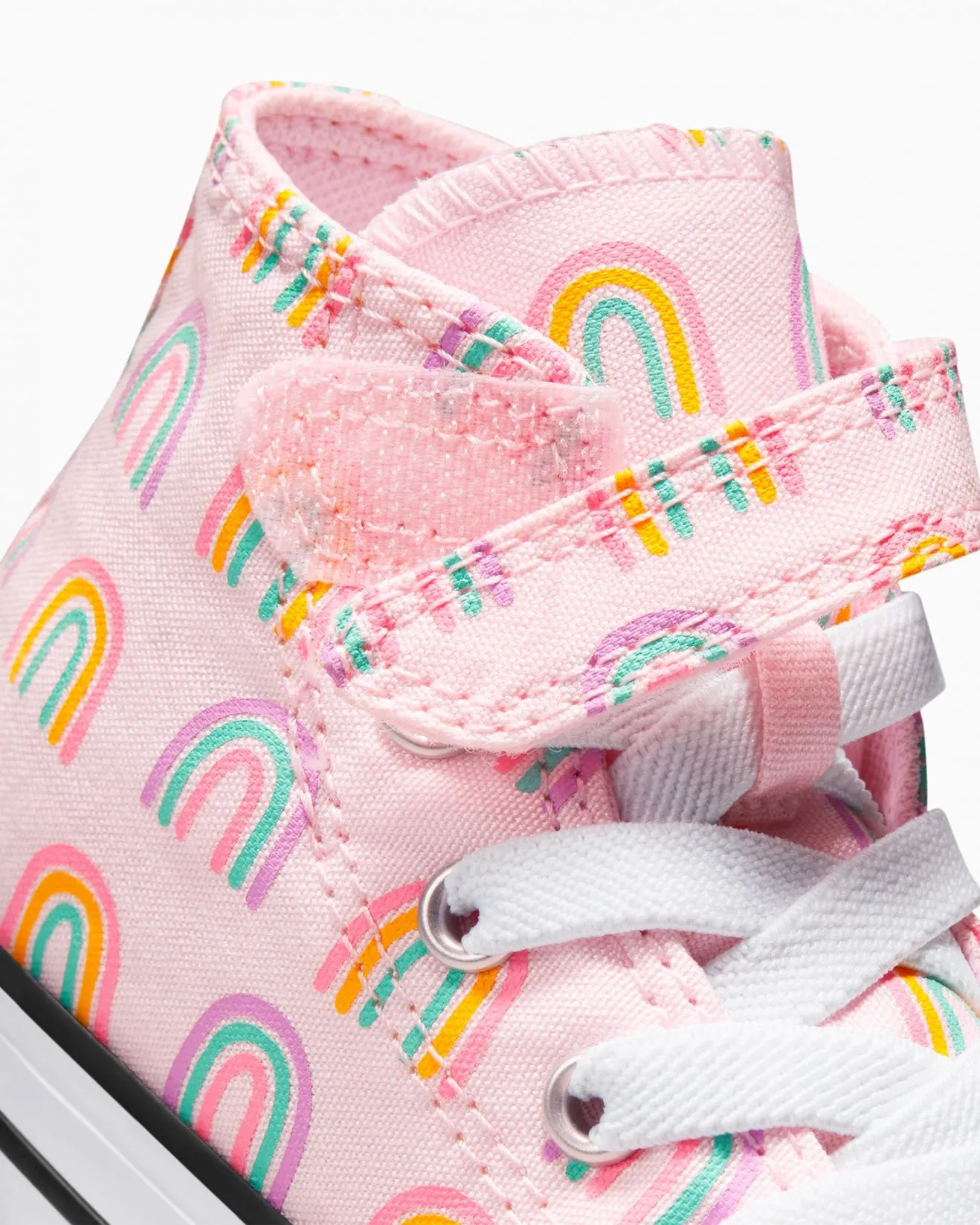 Converse Infant Hi Top Canvas Sneaker (Rainbows Pink Foam)