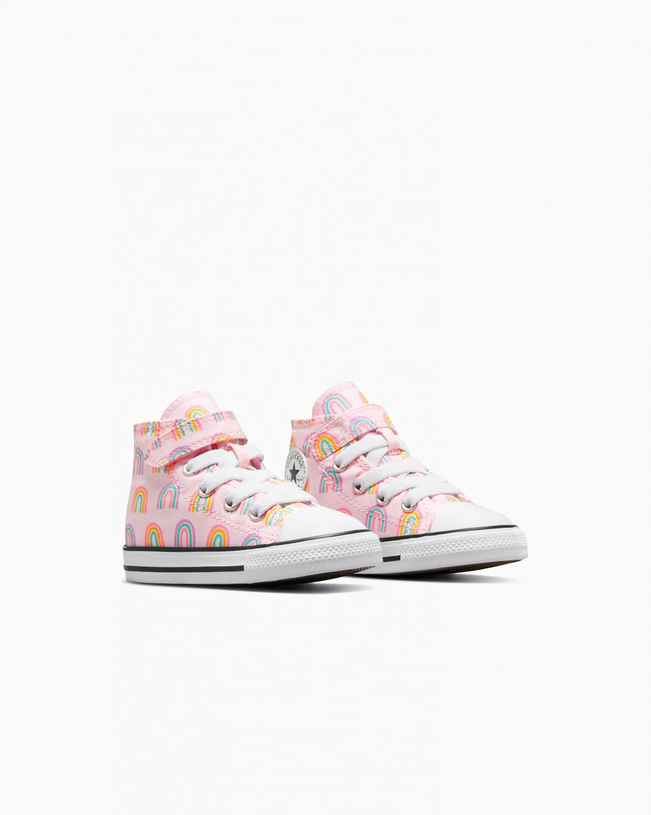 Converse Infant Hi Top Canvas Sneaker (Rainbows Pink Foam)