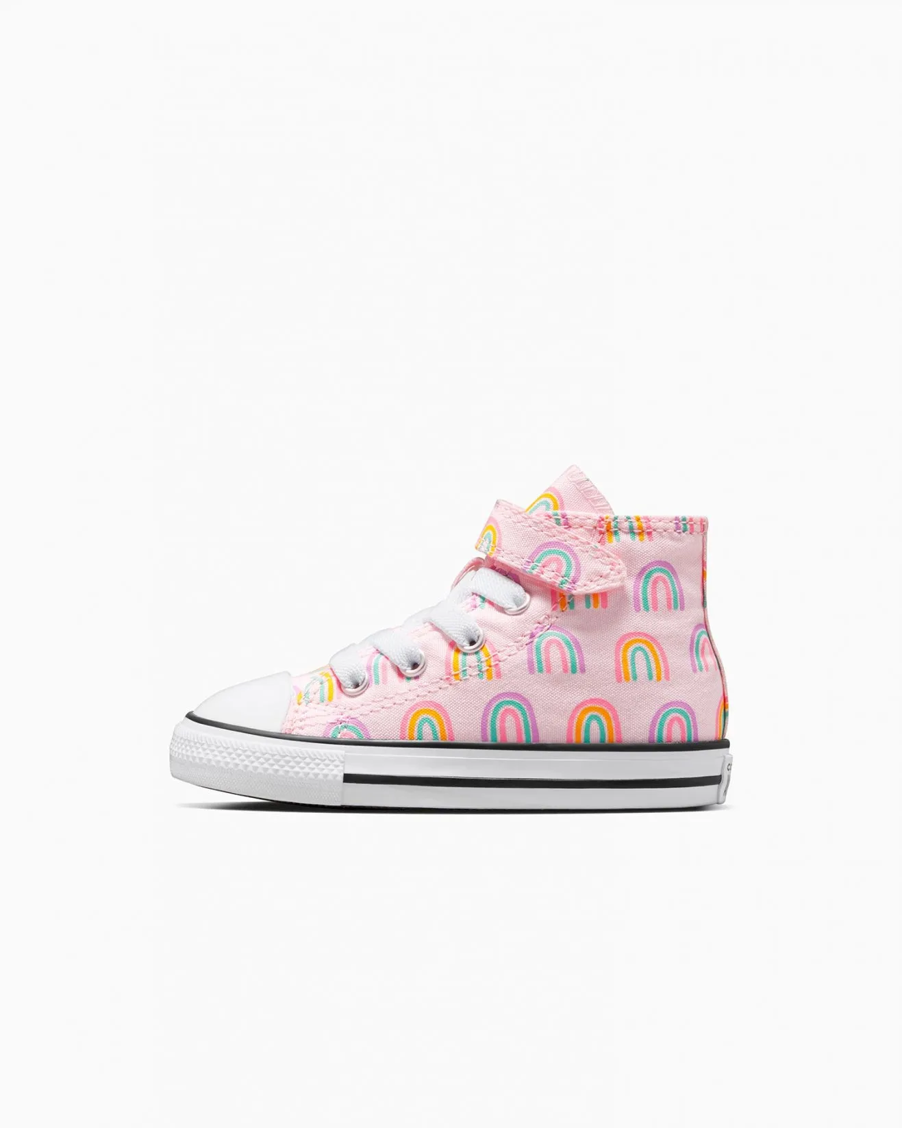 Converse Infant Hi Top Canvas Sneaker (Rainbows Pink Foam)