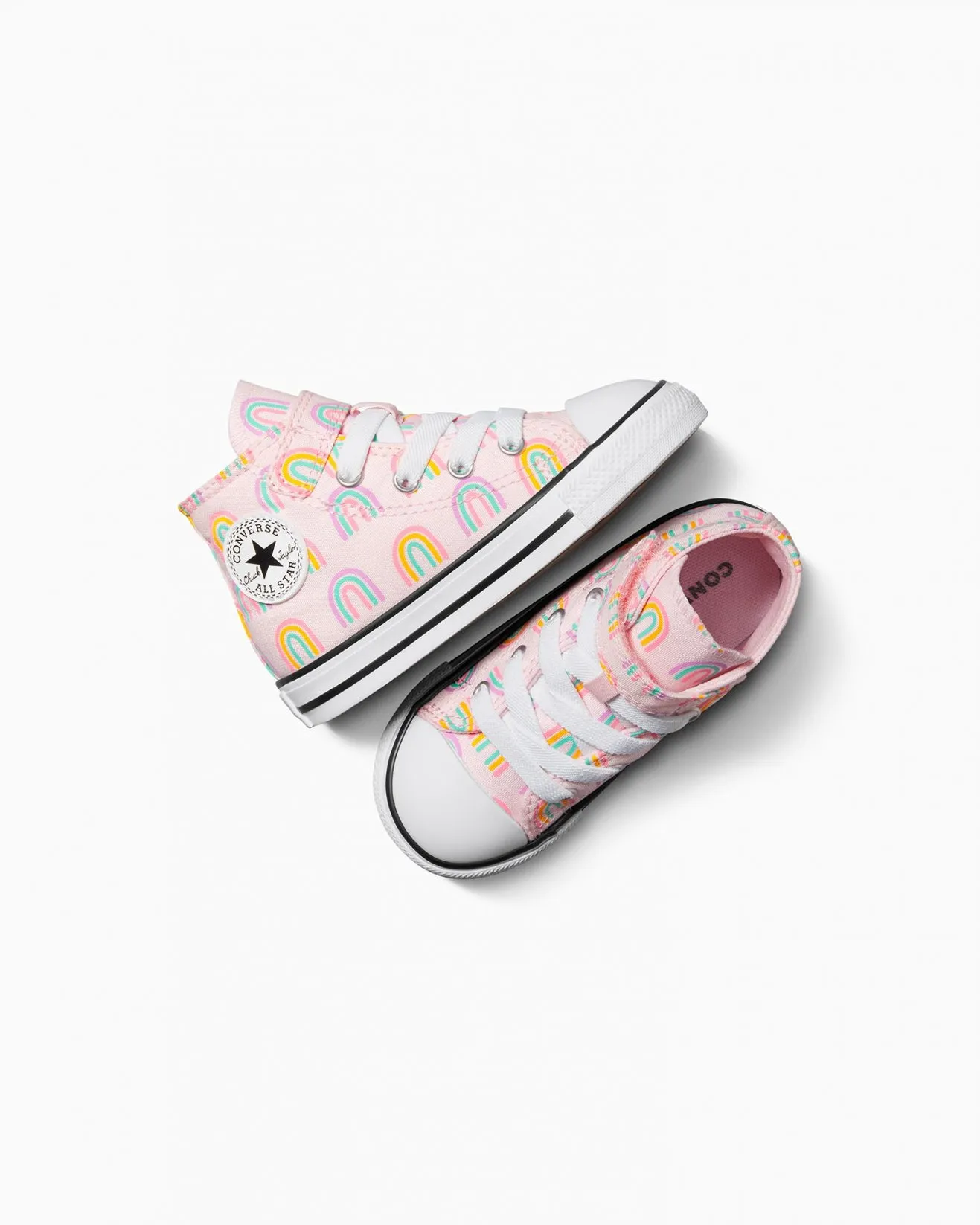 Converse Infant Hi Top Canvas Sneaker (Rainbows Pink Foam)