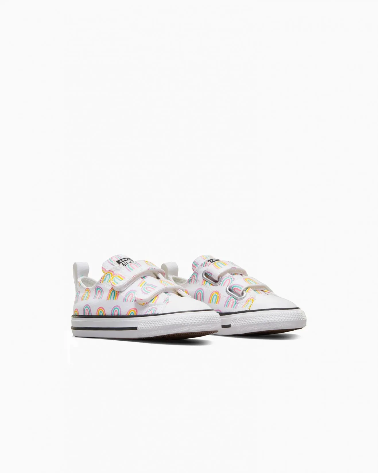 Converse Infant Low Cut Canvas Sneaker (Rainbows White)