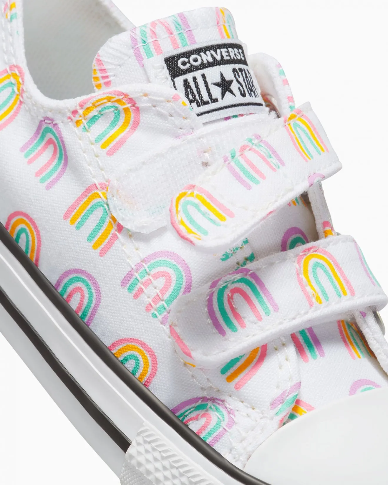 Converse Infant Low Cut Canvas Sneaker (Rainbows White)
