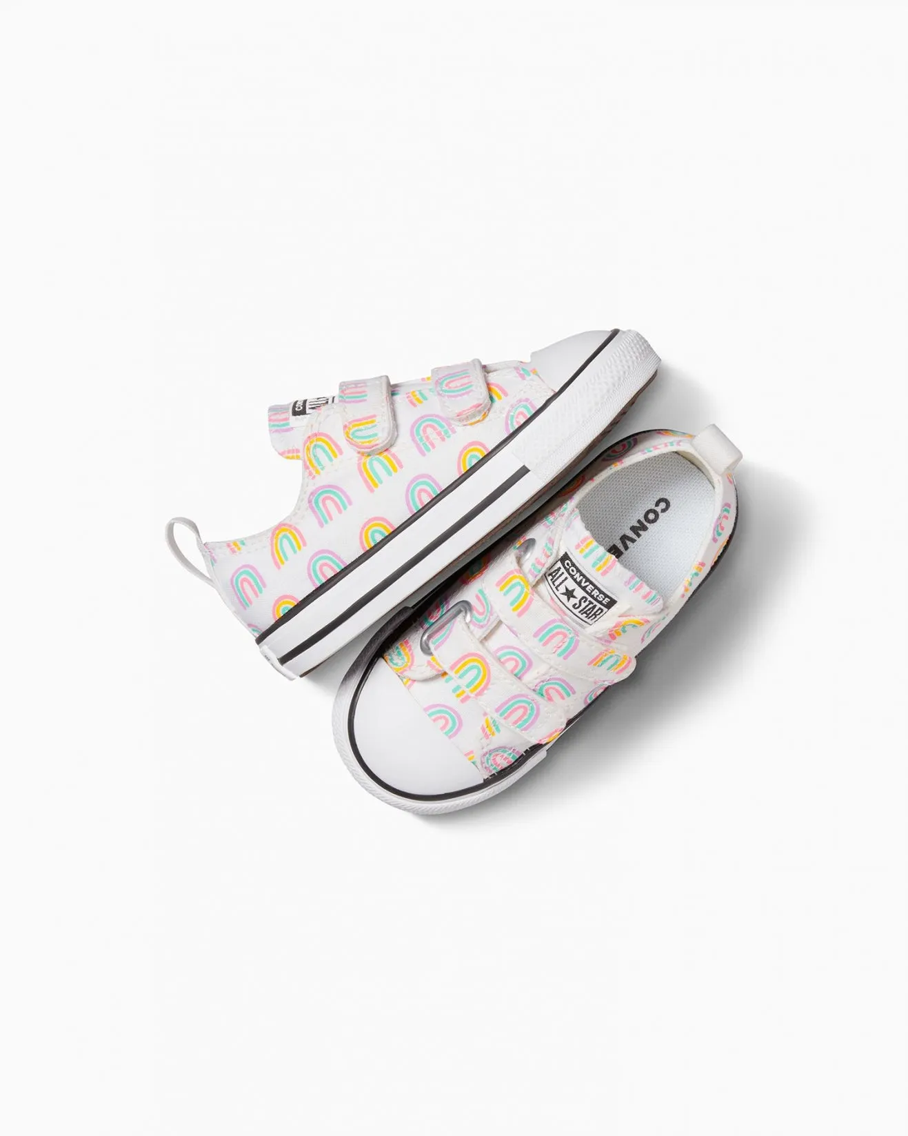 Converse Infant Low Cut Canvas Sneaker (Rainbows White)