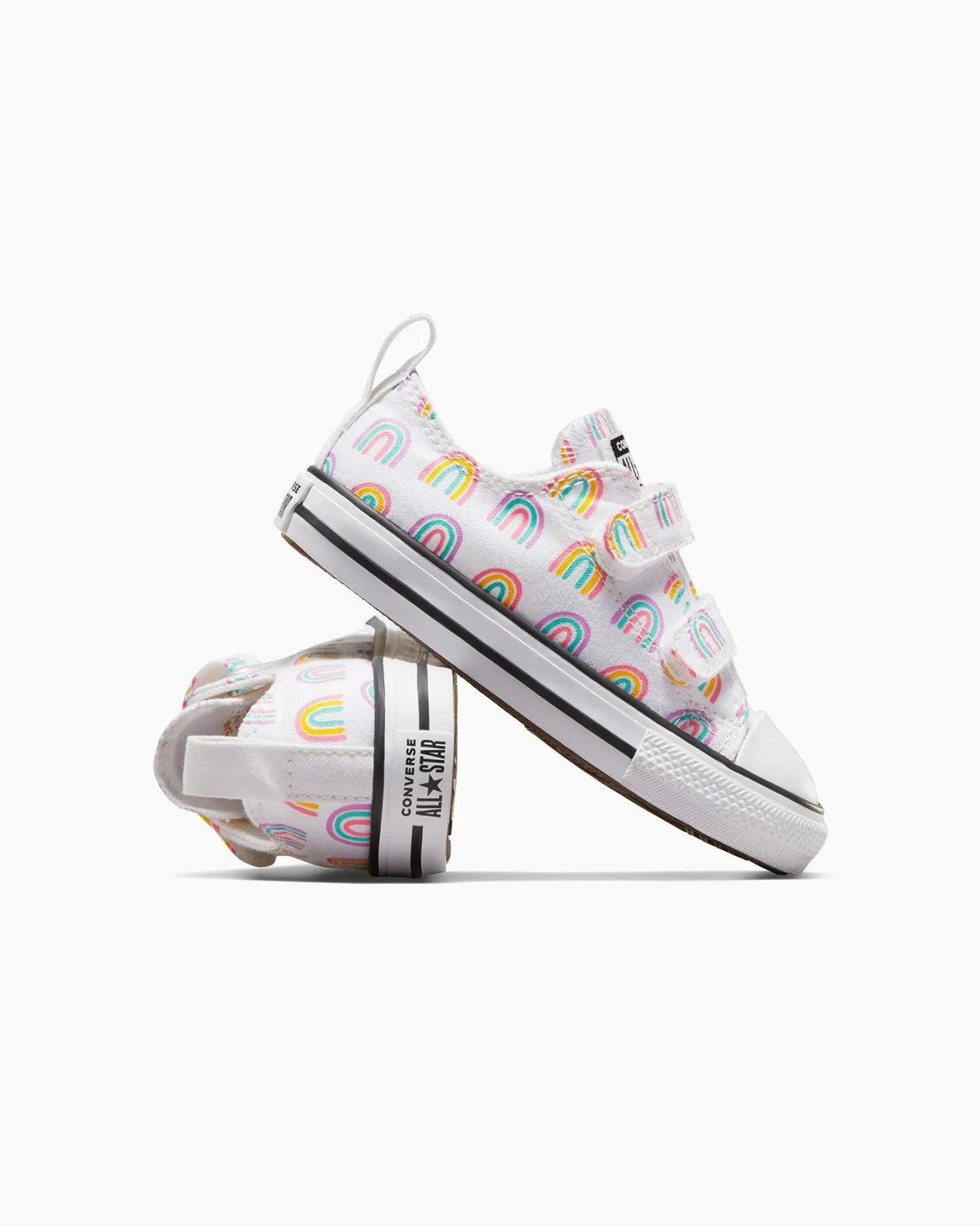 Converse Infant Low Cut Canvas Sneaker (Rainbows White)