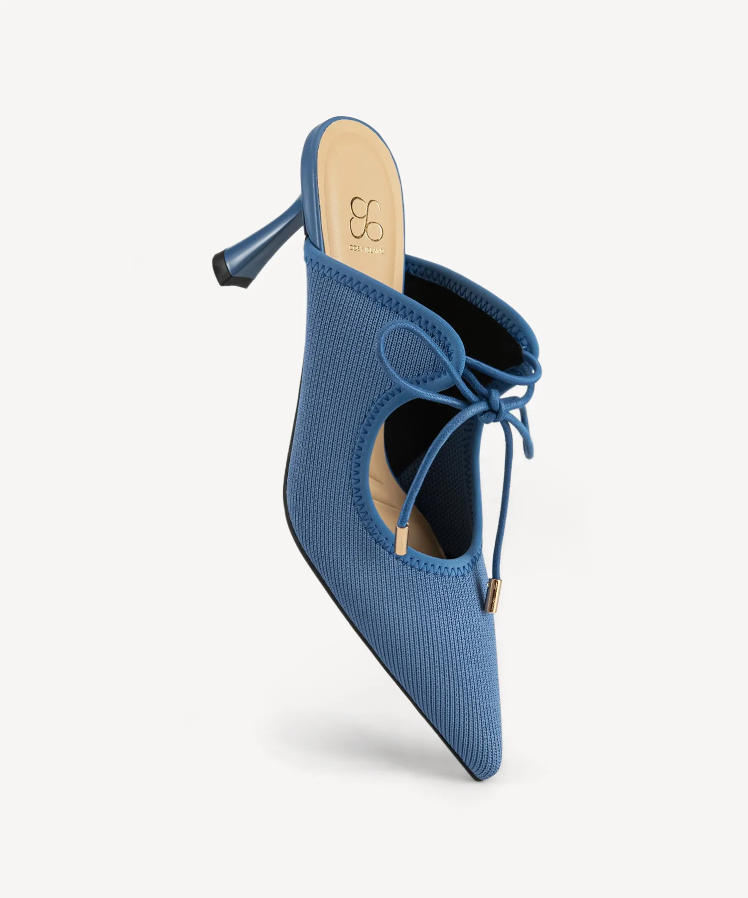 Elegant Chic Pointed Toe Heeled Mules Black