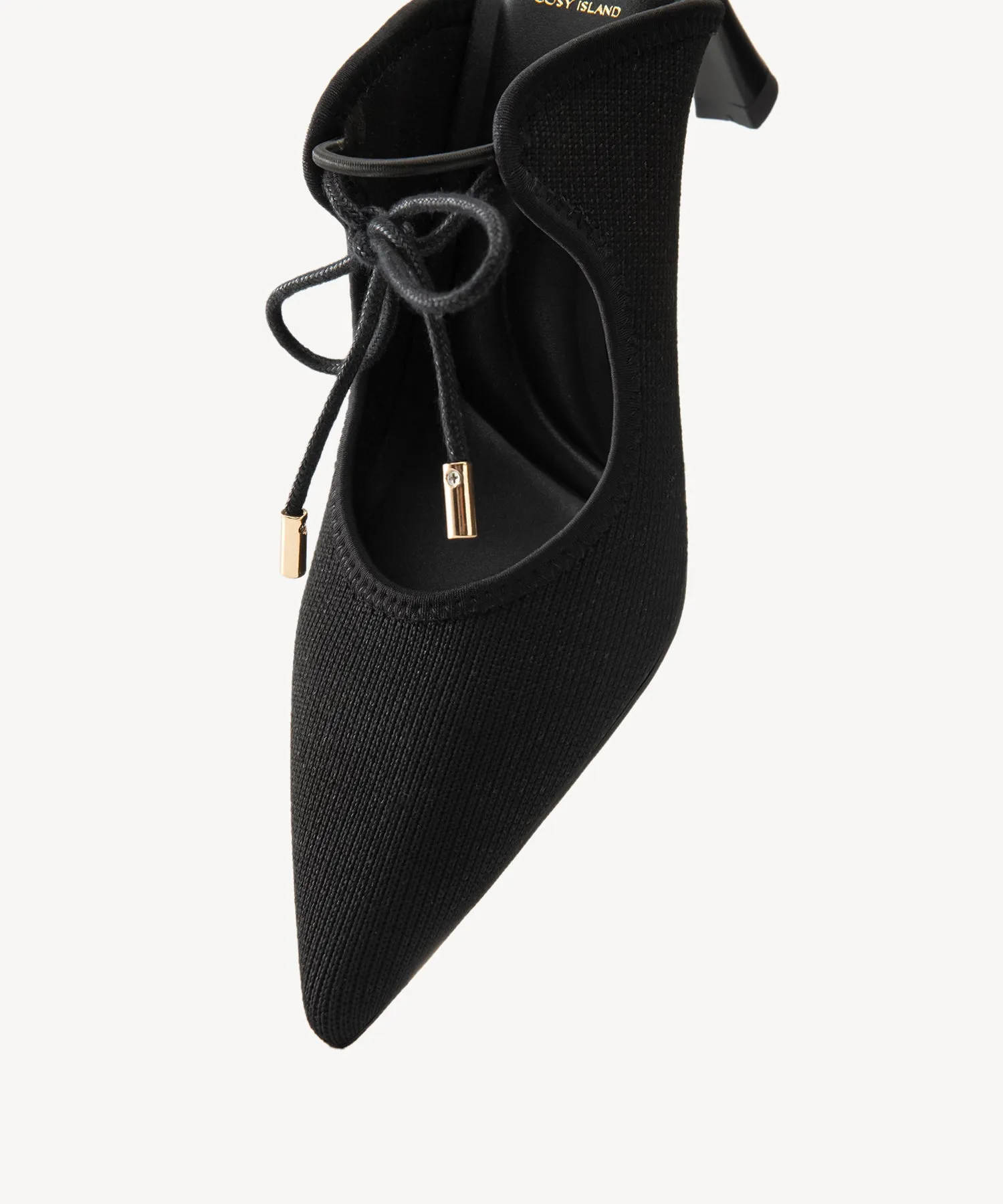 Elegant Chic Pointed Toe Heeled Mules Black