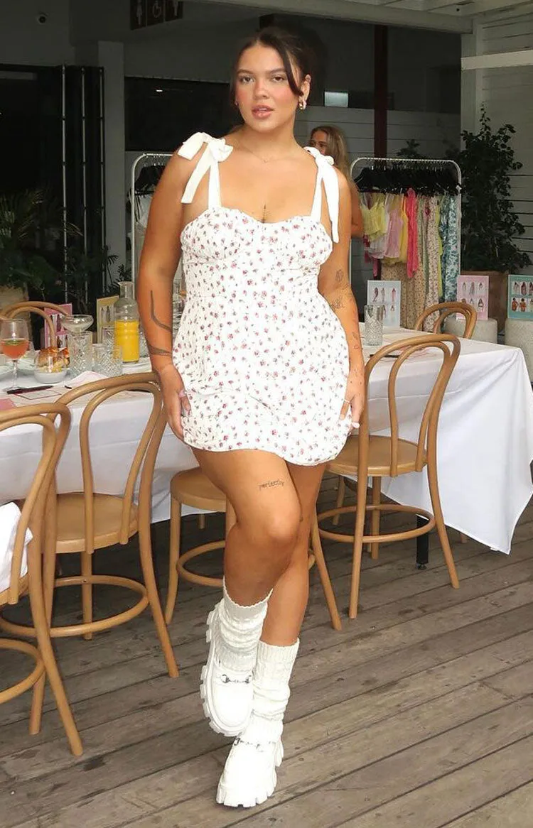 Eliza White Floral Mini Dress