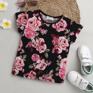 Floral Printed Top - Black