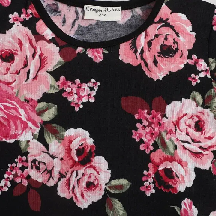 Floral Printed Top - Black