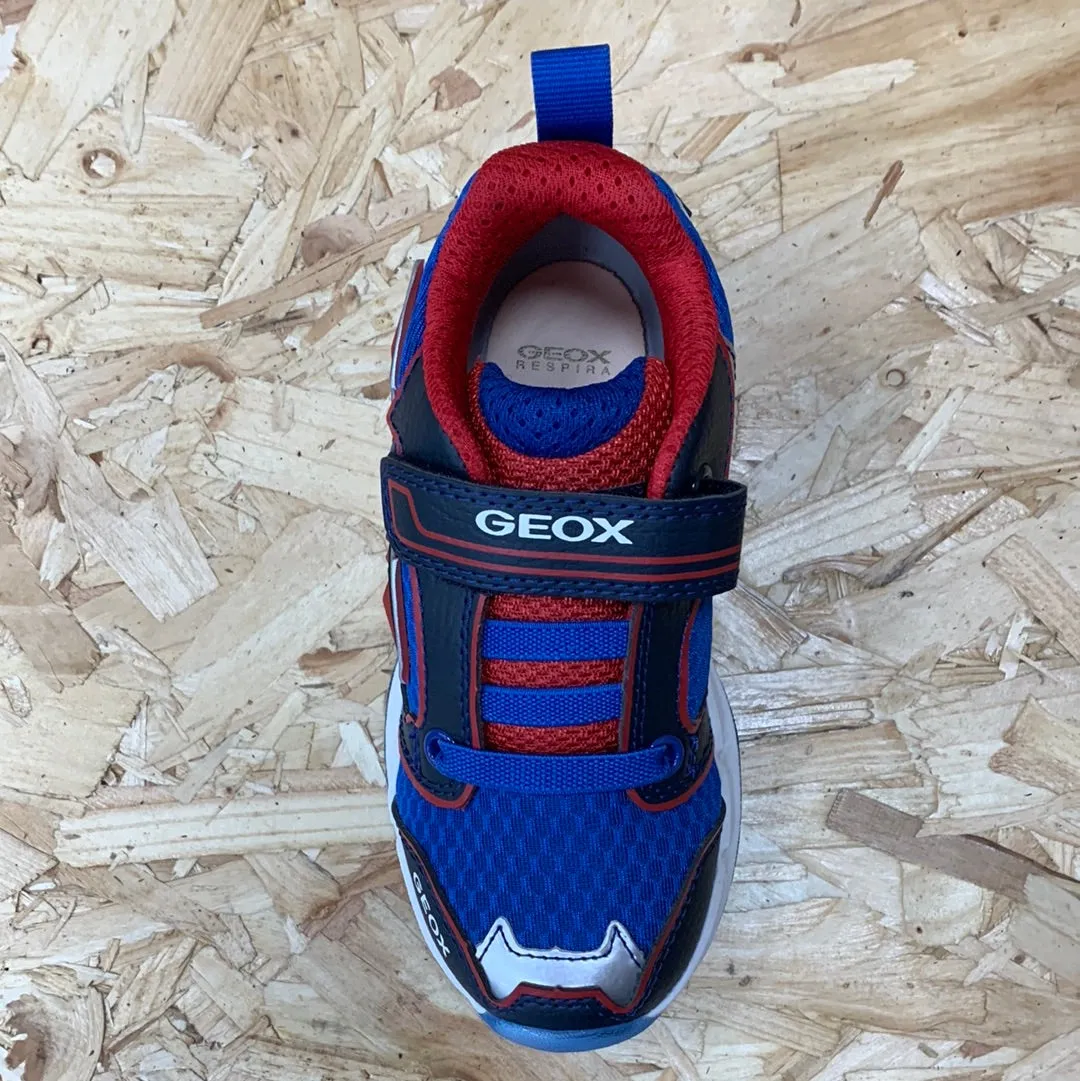 Geox Kids Light Up Bat Trainers - Royal / Red