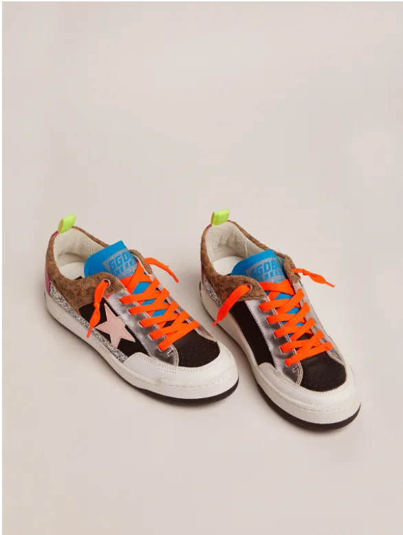 GG Yeah Nylon and Leopard Suede Trainers in Multi