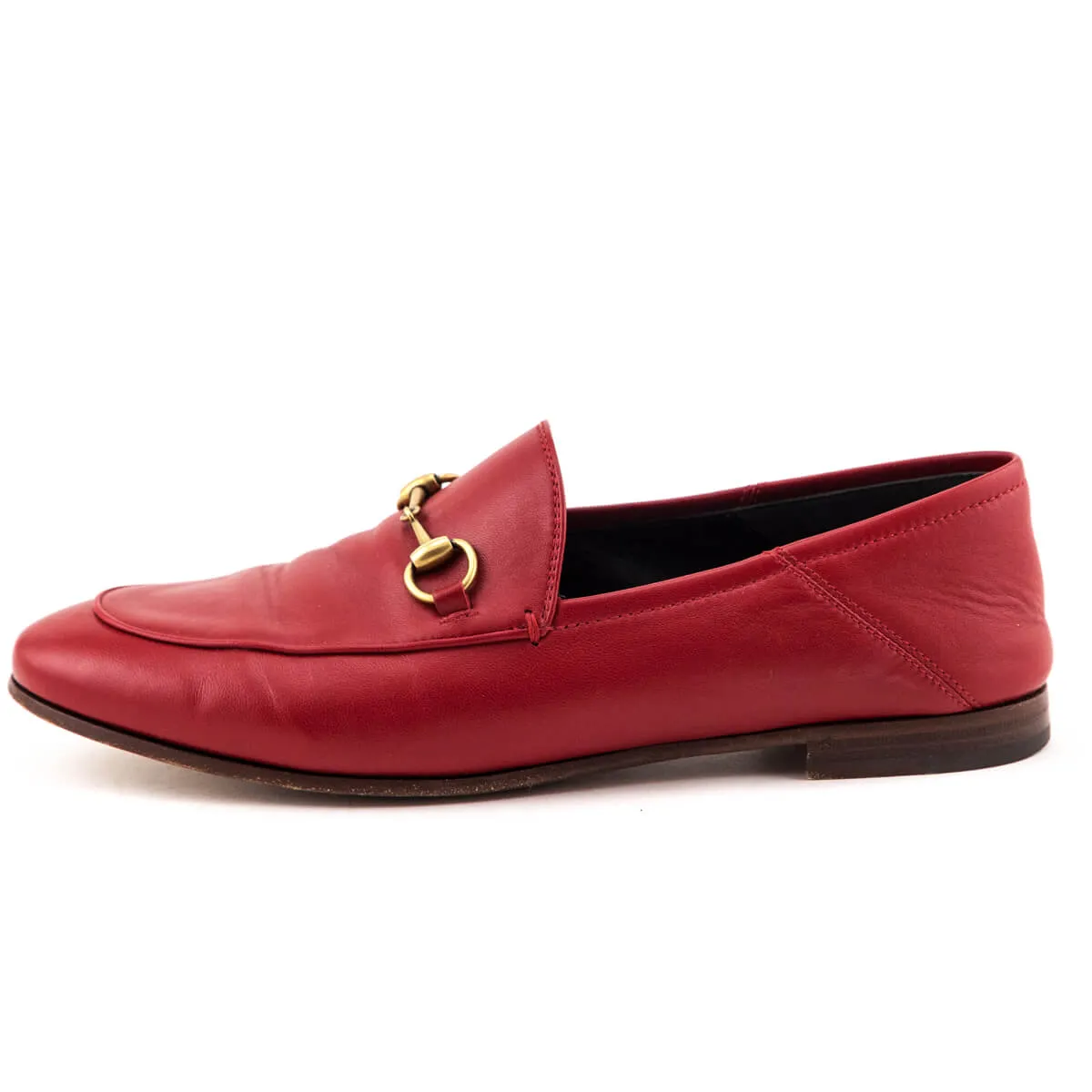 Gucci Red Leather Brixton Horsebit Loafers Size US 9 | IT 39