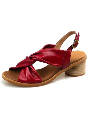 Handmade Leather Solid Color Simple Sandals
