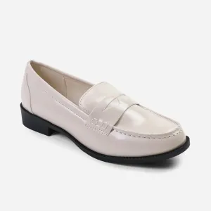 HOUSTON SLIP ON LOAFER IN CREAM PATENT