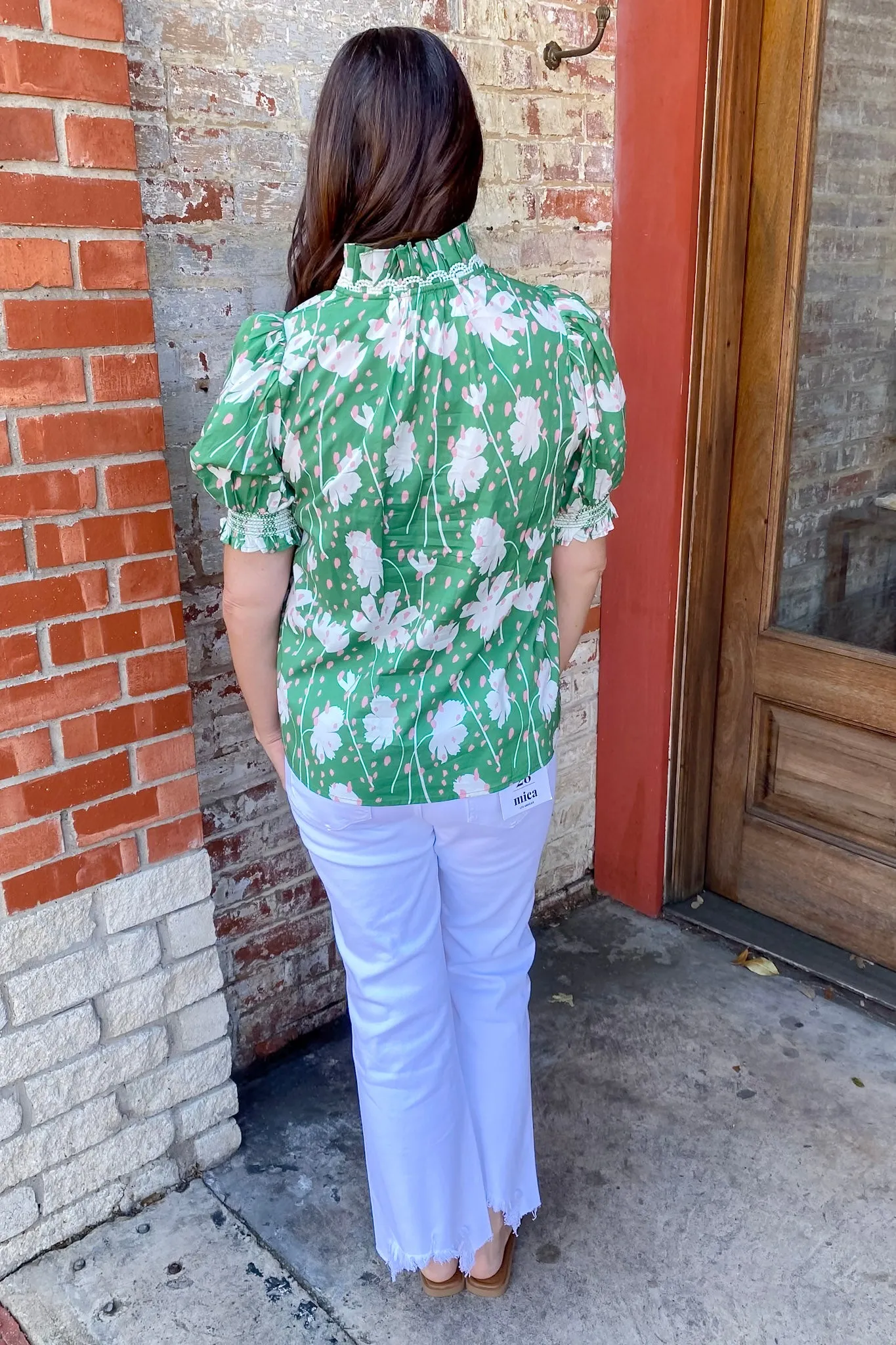 Invest in Yourself Green and Pink Print Top