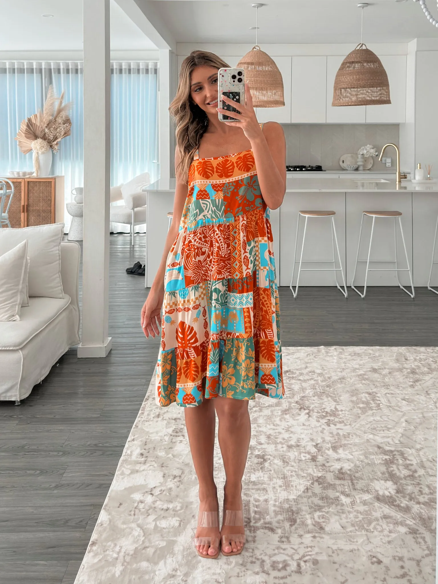 Iridelle Dress - Tangerine Print