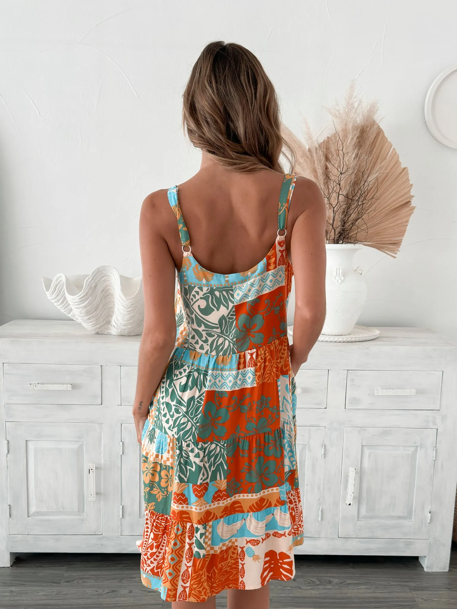 Iridelle Dress - Tangerine Print