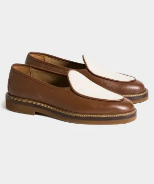 Jacques Solovire Lex Loafer in Brown & Cream