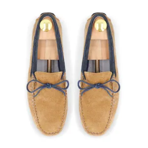Laced Suede Moccasins - Tan