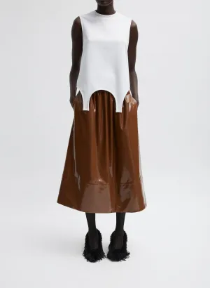 Light Weight Patent Smocking Waistband Full Skirt