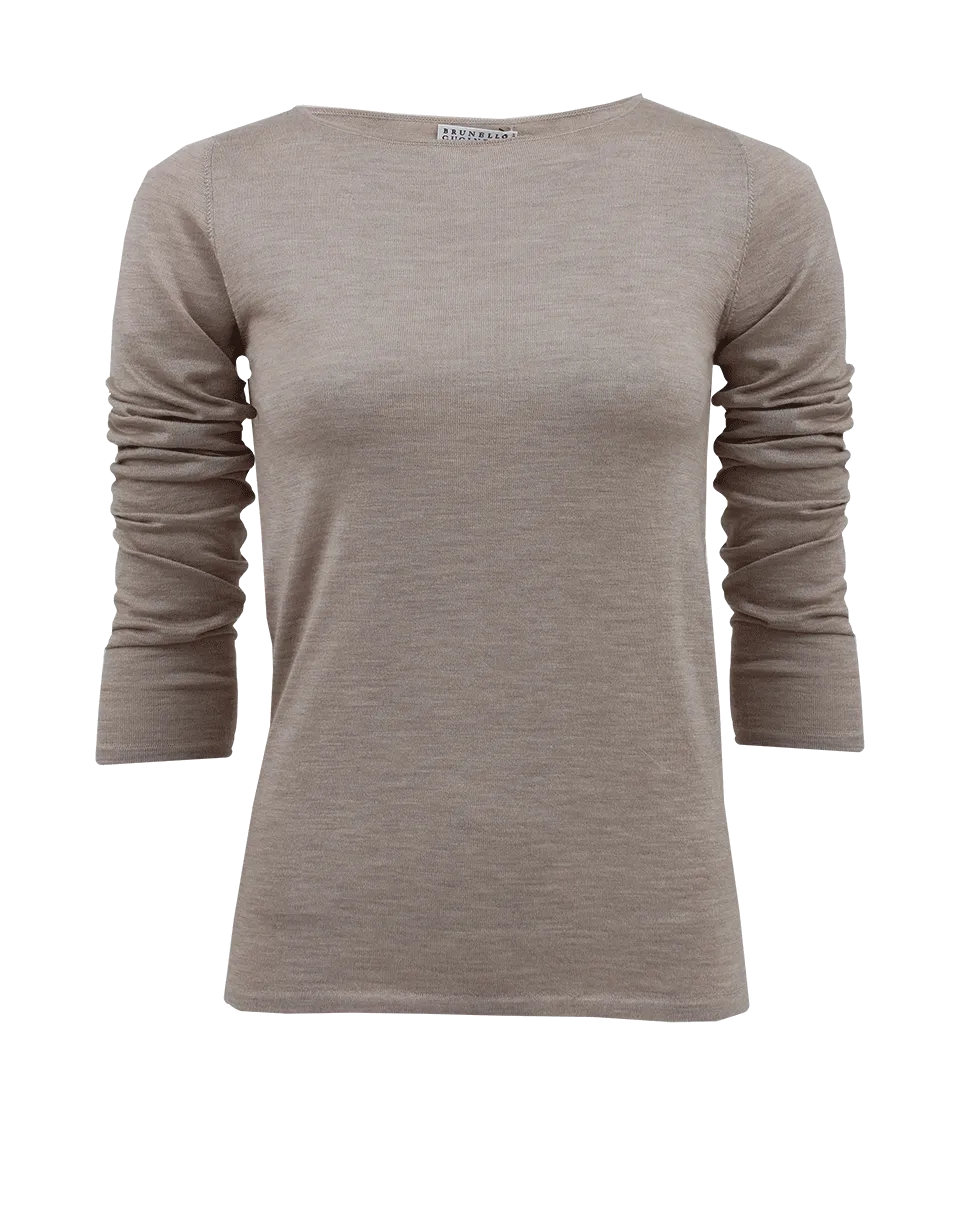 Long Sleeve Wide Neck Pullover