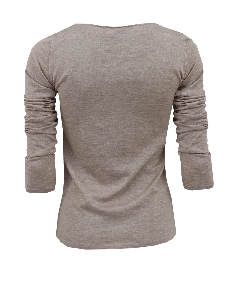 Long Sleeve Wide Neck Pullover