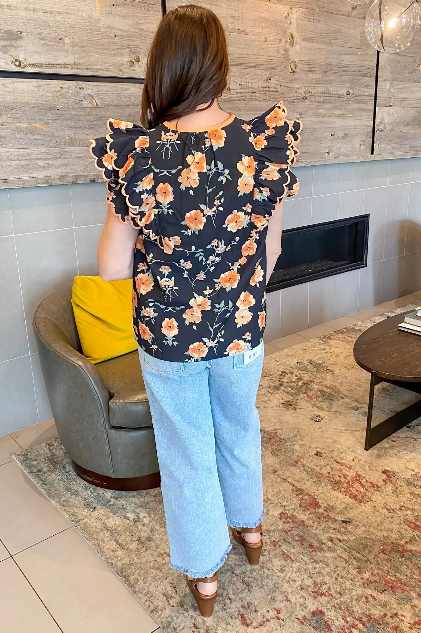 Maybe We Should Black Floral Print Top