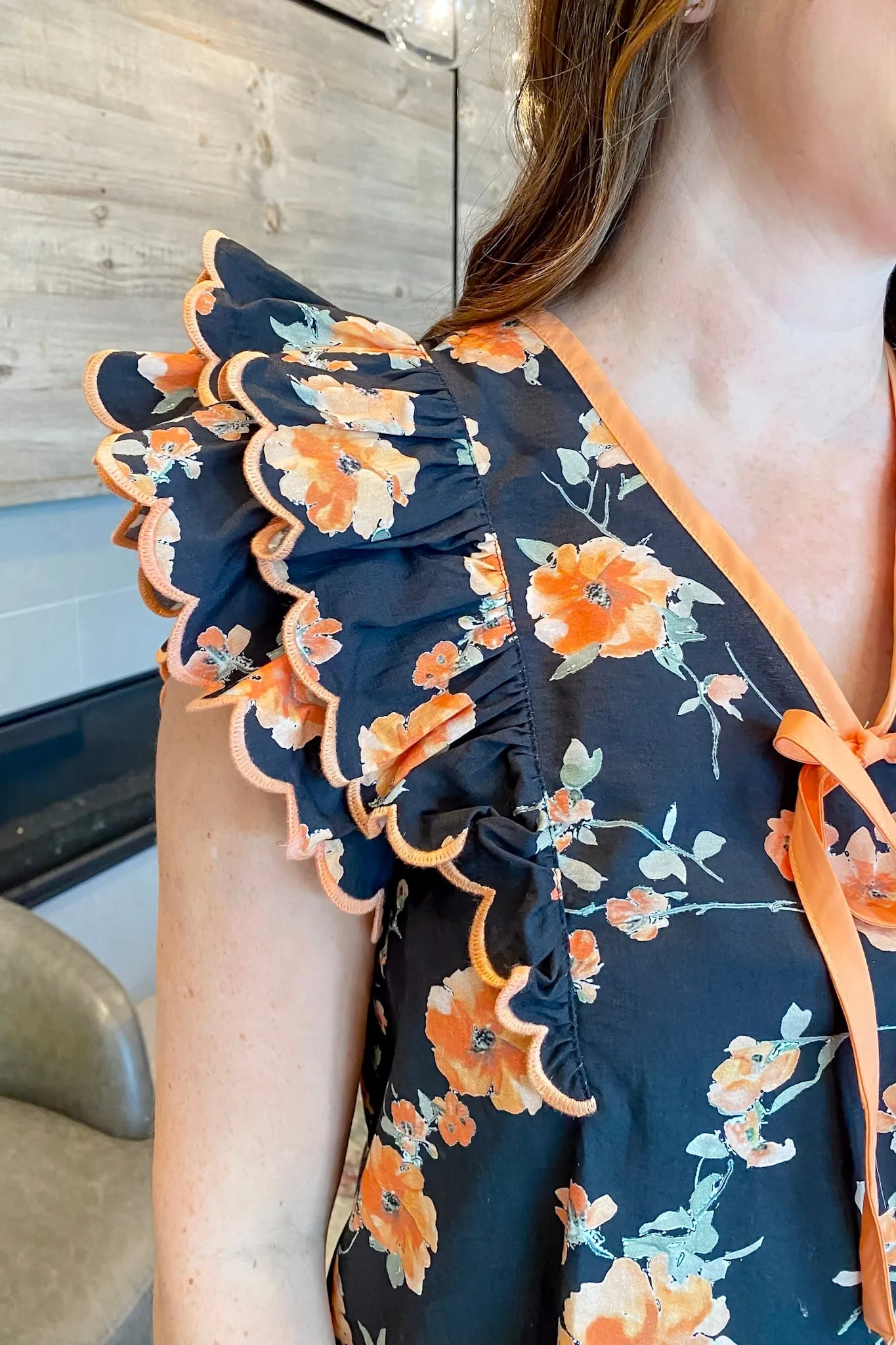 Maybe We Should Black Floral Print Top