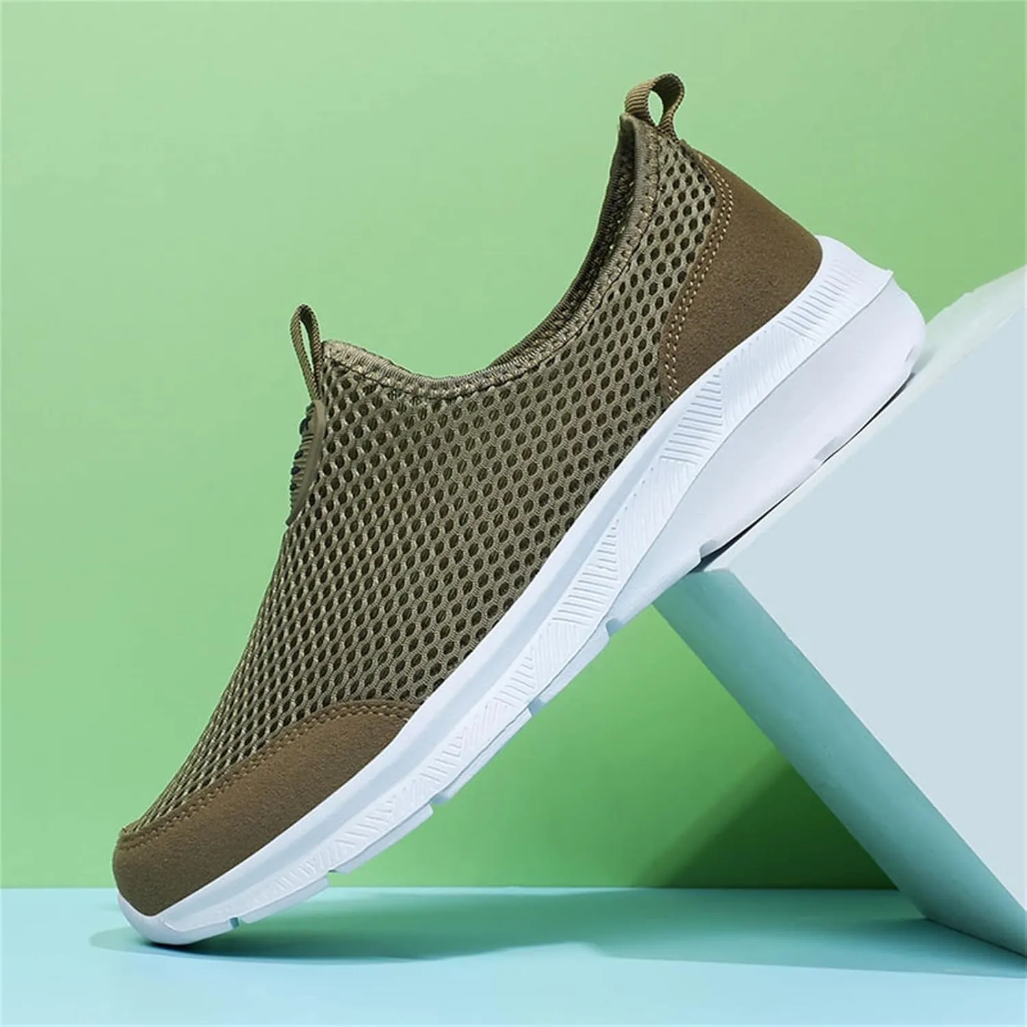 Mens Slip On Walking Shoes Non Slip Running Shoes Breathable Workout Shoes Lightweight Gym Sneakers